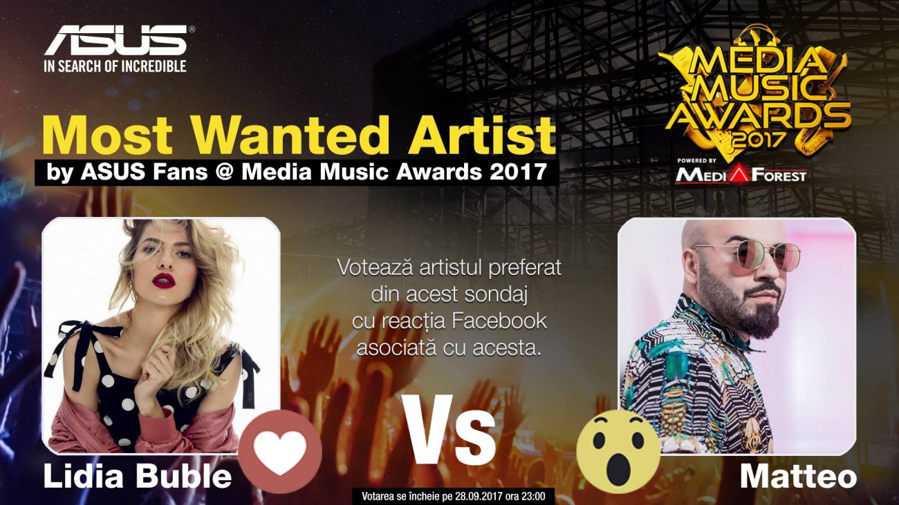 Votează artistul preferat în lupta pentru titlul MOST WANTED ARTIST la Media Music Awards